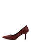 Women's Burgundy Pointed Toe Goblet Heel Stiletto - 5