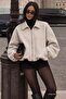 Beige Cashmere Bomber Women's Jacket Mg2902