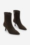 Women's Heeled Boots Pointed Toe Goblet Heel Daily Classic Boots Tepon Brown Suede - 5