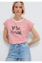 Love You Printed Striped Istanbul T-Shirt Regular Fit 167986 -26829 - 2