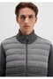Zippered Gray Knitwear Cardigan Slim Fit / Slim Fit 070804 -34686 - 6