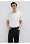 White V-Neck Rib Detailed Fitted T-Shirt -063748-620 - 2