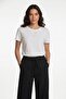 Black Linen Effect Loose Fit Waist Tie Pants