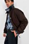 Men's Relax Fit Gabardine Fabric Jacket Brown - 4