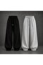 2 Pcs Jogger Sweatpants - Black and Gray Elasticated Hem High Waist