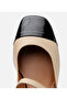 Women's Patent Leather Beige Open Back Heeled Shoes - 4