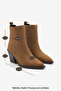Women's Pointed Toe Cowboy Elastic Western Boots Erbe Tan Suede - 8