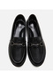 Women's Leather Black Buckle Casual Loafer - 5