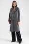 Medium Length Mono Closure Coat with Stitching Detail Dark Gray 3186 - 4