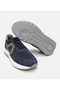Men's Suede Leather Navy Blue Light Sole Sports Shoes - 6