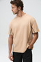 Studio men's organic cotton short sleeve mink - beige t-shirt - 2