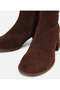 Women's Suede Leather Brown Ankle Heeled Boots - 3