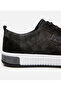 Men's Leather Black Printed Sports Shoes - 4