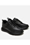 Men's Leather Black Ultra Light Sole Sports Shoes - 2