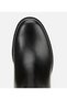Women's Leather Black Thick Soled Ankle Heeled Boots - 5