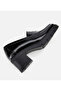 Women's Patent Leather Black Heeled Classic Loafer - 6