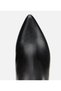Women's Leather Black Half Heeled Boots - 5