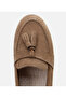 Women's Suede Leather Mink Tasseled Casual Loafer - 4