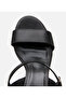 Women's Leather Black Belted Heeled Sandals - 4