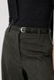 Kroka Patterned Thin Faux Leather Belt - Black