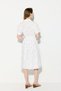 Short Sleeve Patterned Cotton Shirt Dress - White - 6