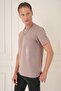 Comfort Fit Crew Neck 97% Stretch Cotton Dark Beige T-Shirt Ts 885 - 4