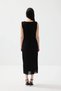 Pleated Midi Dress - Black - 6