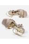 Women's Gold Evening Dress with Heels Sandals - 6