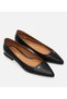 Women's Leather Black Ballerinas - 2