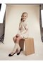 Girl's Hooded Hair Knitted Knitwear Dress Sleeves and Leggings 3-Piece Set - 2