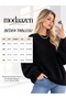 Black Crew Neck Oversize Women's Knitwear Sweater - 7