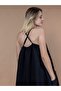 Black Linen Dress - Scalloped Detail and Lining - 3