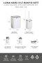 Ocean home luna white chrome square 5-piece bathroom set - 3