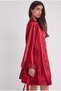 Satin Lace Women's Nightgown and Dressing Gown Set - 4090 Red - 2