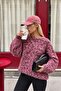 Women's Crew Neck Oversized Knitwear Sweater - Pink Melange