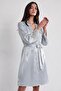 Satin Lace Women's Nightgown and Dressing Gown Set - 4050 Mist - 2
