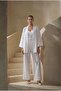 Kimonolu Viscose Women's Pajama Set - Lx.26238 Ivory - 5