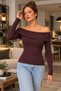 Women's Madonna Collar Low Sleeve Knitwear Blouse - 4