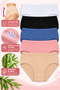 Bamboo High Waist 5 Piece Panties Mixed Color