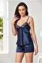 Satin Six-Piece Bridal Dowry Set - 6625 Navy Blue - 7