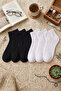6-Piece Mixed Color Women's Bamboo Self-Patterned Seamless Flexible Bootie Socks - Premium - 3