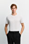 Men's Black Slim Ribbed Textured Baggy Fit Trousers A62Y3042 - 7