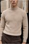 Peck Half Turtleneck Thessaloniki Knitted Men's Sweater - Stone - 3