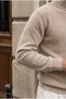 Peck Half Turtleneck Thessaloniki Knitted Men's Sweater - Stone - 7