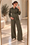 Myra6170 – Maternity Shirt Collar Belted Jumpsuit - Khaki - 6