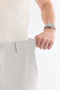 Men's Gray Elastic Waist Viscose Blended Elastane Slim Fit Chino Trousers A61Y3212 - 6