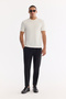 Men's Ecru Crew Neck Easy-Iron Regular Fit T-Shirt A61Y1170 - 5