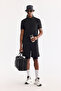 Men's Black Polo Collar Zippered Quick-Drying Anti-Wrinkle Technical Fabric Regular Fit T-Shirt A61Y1124 - 7