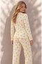Raporlu Viscose Fabric Lemon Patterned Bow Detailed Pajama Set - 4