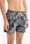 Men's Anthracite Quick Dry Printed Relaxed Fit Swim Shorts with Bag A61Y3804 - 5